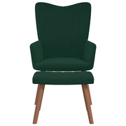 vidaXL Poltrona Relax con Poggiapiedi Verde Scuro in Velluto