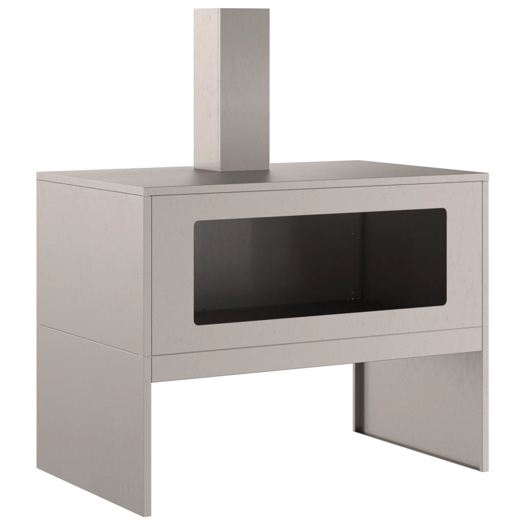 Focolare con Cappa 80x50x96 cm Acciaio Invecchiato