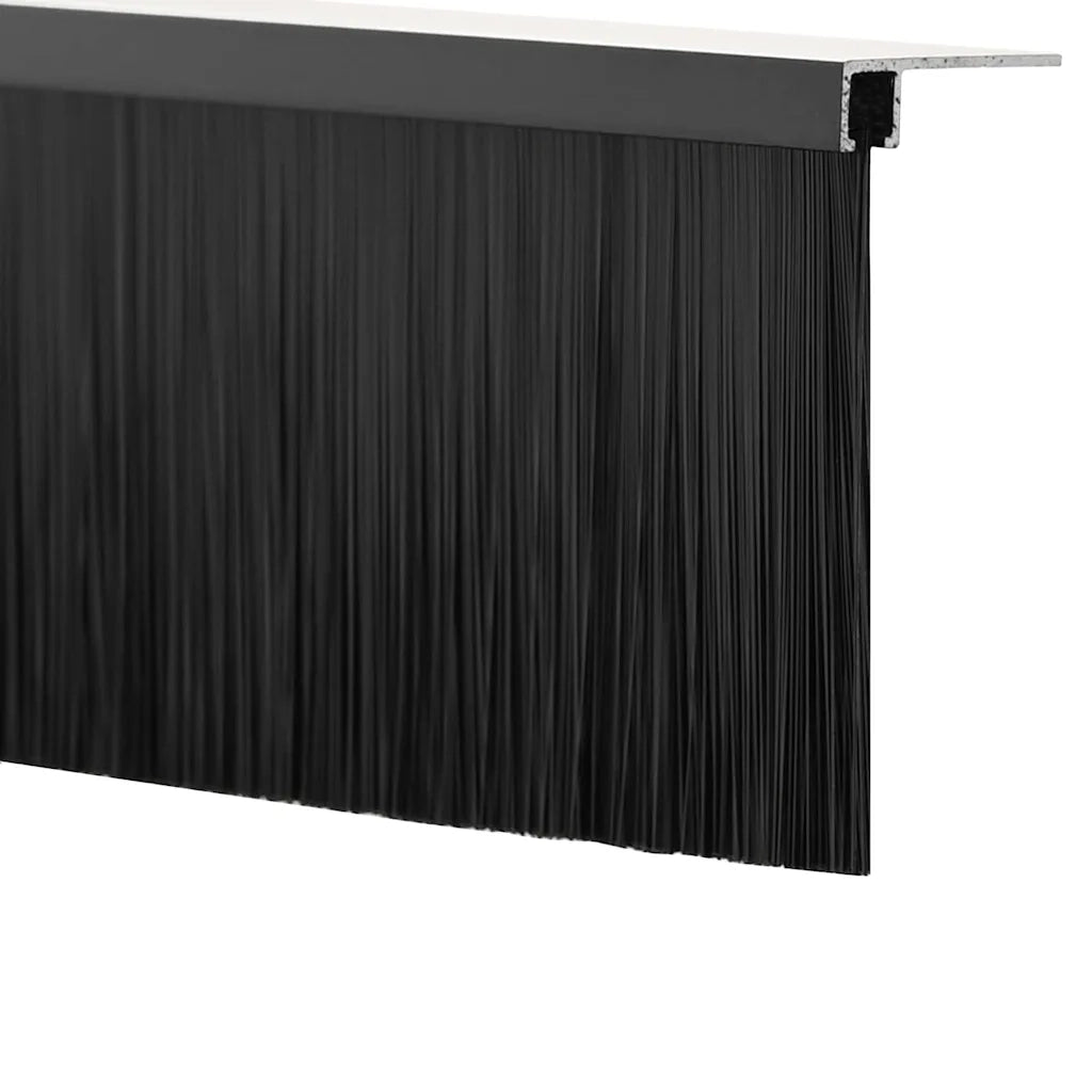Spazzole per porte a vite 12 pcs Nero 100 cm Lega di alluminio 42019603
