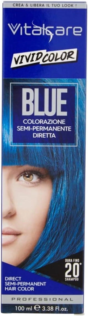 VITALCARE TINTA SEMIPERMANENTE PROFESSIONALE PER CAPELLI MORBIDI IDRATATI E LUMINOSI IN COLORE BLU 100 GR