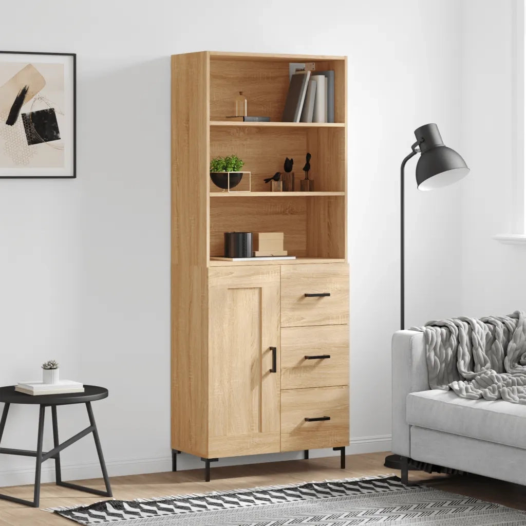 Credenza-Buffet-Armadio da cucina Rovere Sonoma 69,5x34x180 cm in Legno Multistrato 305940