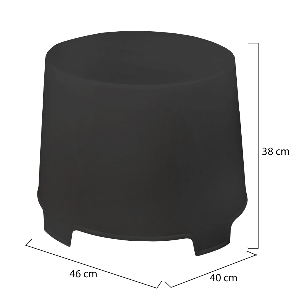 Crudup, Tavolino da Esterno 2 Posti Made in Italy, 46x40x38h cm Nero Antracite