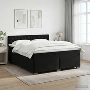 Letto box spring con materasso Nero 140 x 200 cm Velluto 3450724