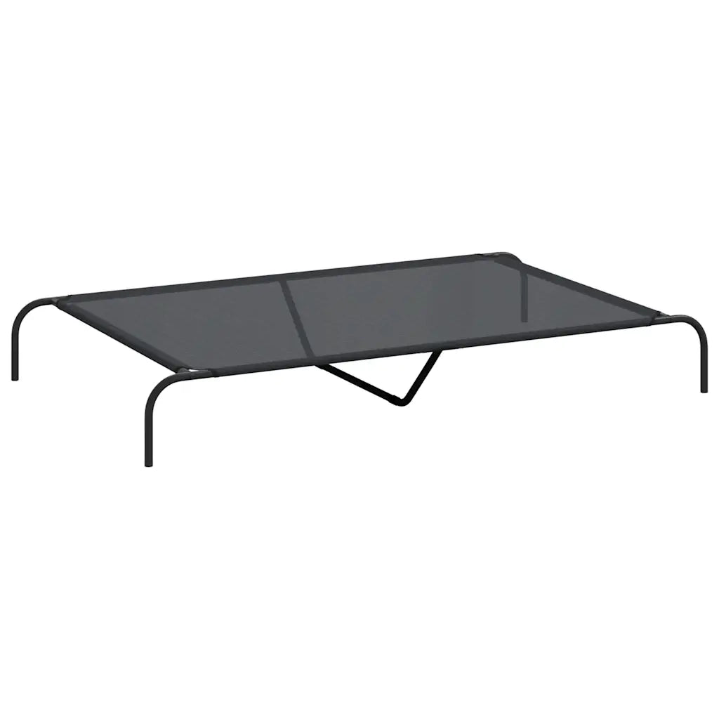 Cuccia per Cani Rialzata Nera 150x90x20 cm Textilene e Acciaio 42000837