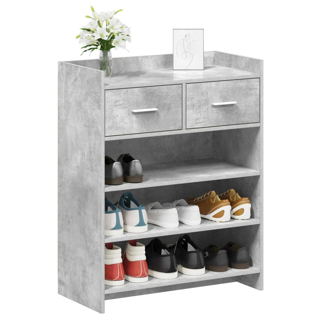 Mobile per scarpe con cassetto Grigio Cemento 73,5 x 36 x 92 cm 8011326