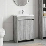 Mobiletto da Bagno Sotto Lavabo Sonoma grigio 56 x 37,5 x 81 cm 890781