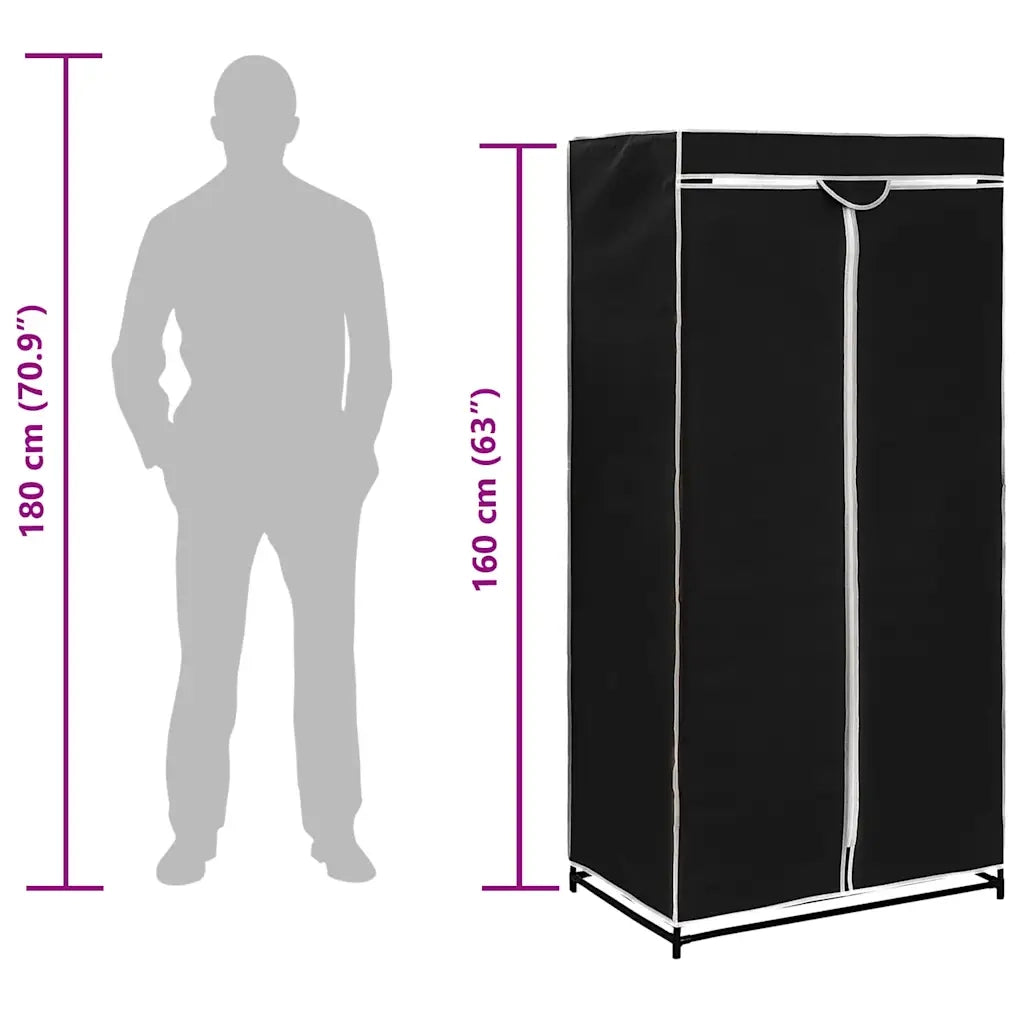 Armadio Nero 75x50x160 cm