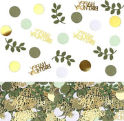 Confetti glitter verde e oro - 200 pezzi per festa di compleanno - decorazione da tavola riutilizzabile con decorazione verde da gettare per tavola di compleanno