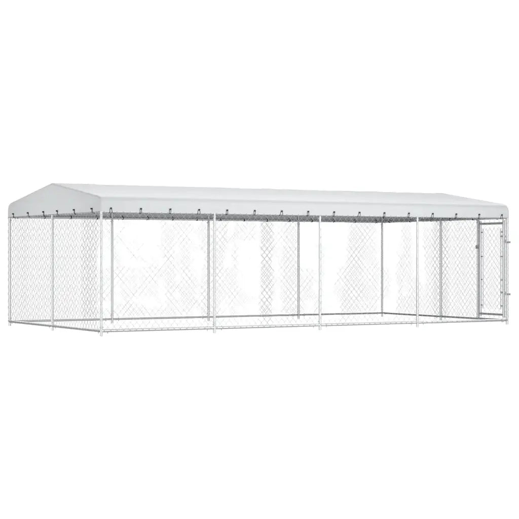 Canile da Esterno con Tetto 7,6x3,8x2,3 m 144937