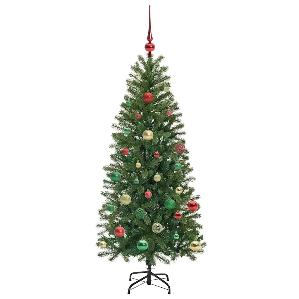 Albero di Natale Artificiale-Albero Natalizio con 150 LED Verde 150 cm PE e PVC 466271