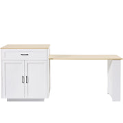 Tavolo estensibile con 1 cassetto; 2 vani chiusi; 2 nicchie aperte e ruote; per cucina e soggiorno; 133 × 70 × 93;5 cm