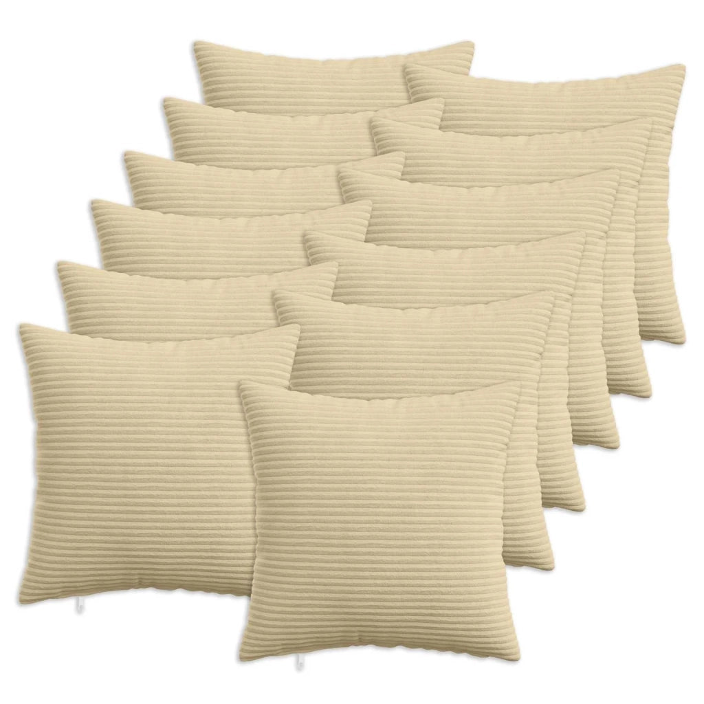 Federa 12 pcs HEERLEN Verde Grigio 50 x 50 cm corduroy 910884