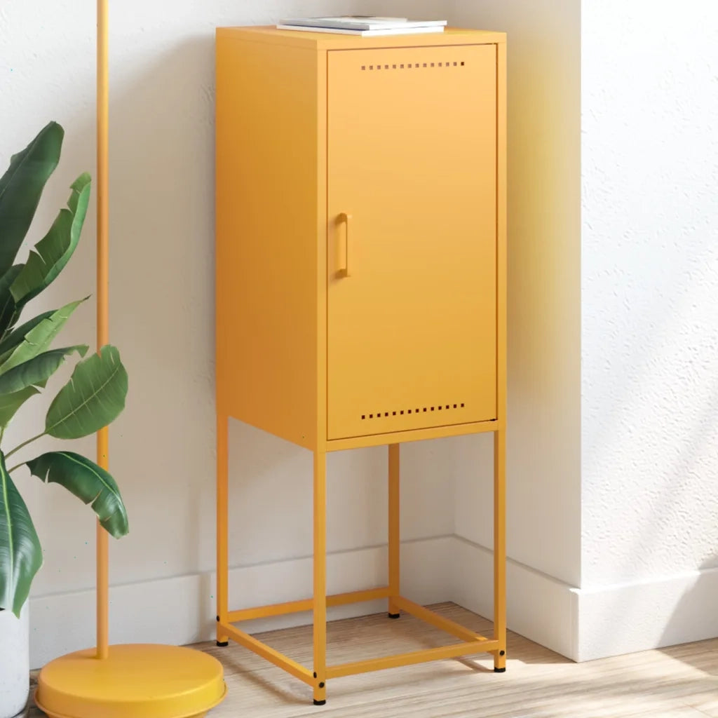 Credenza | Madia | Buffet da pranzo | Armadio da pranzo Giallo Senape 36x39x107 cm in Acciaio