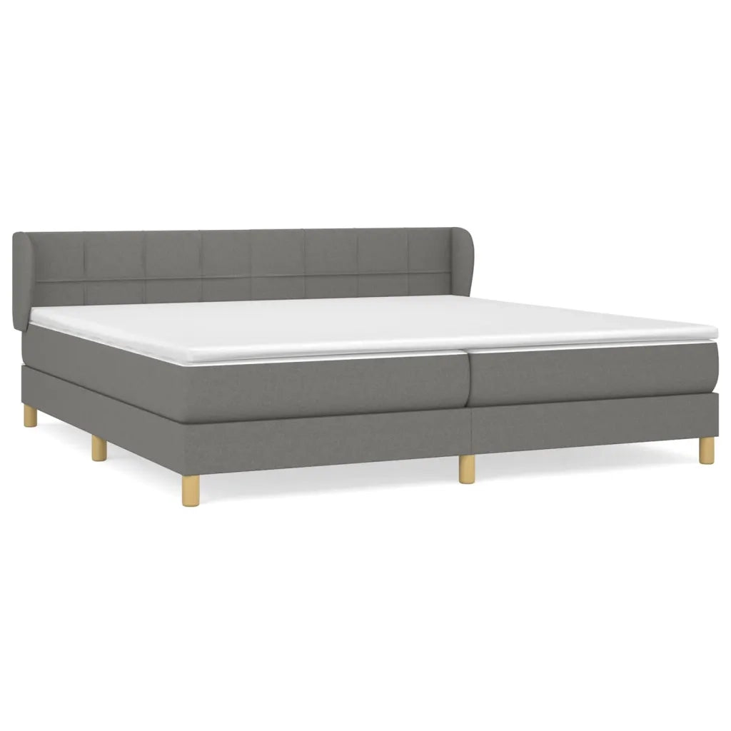 Giroletto a Molle con Materasso Grigio Scuro 200x200 cm Tessuto 3126830