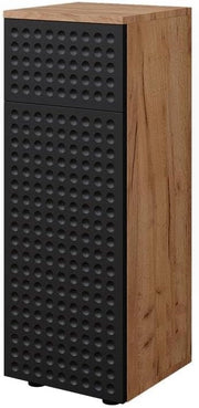 Mobile midi Irma, Antracite puntinato, 30 x 81 cm con 1 cassetto, 2 scomparti, bagno, per la conservazione in bagno, abbinabile alla serie Irma