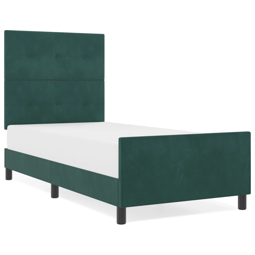 Struttura Letto  Verde Scuro 90x200 cm Velluto
