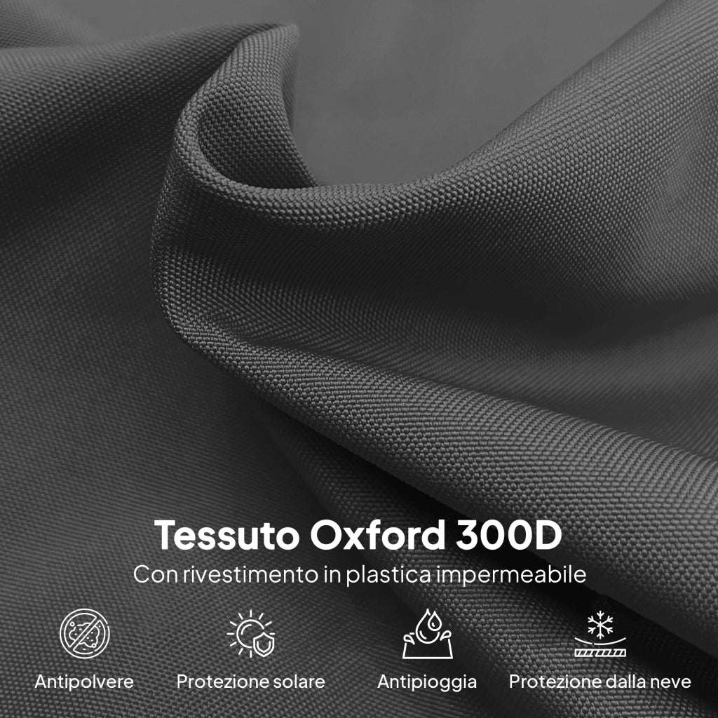 Copertura per Ombrellone 3x3 m Impermeabile Custodia per Ombrellone a Sbalzo con Cerniera e Laccio in Tessuto Oxford