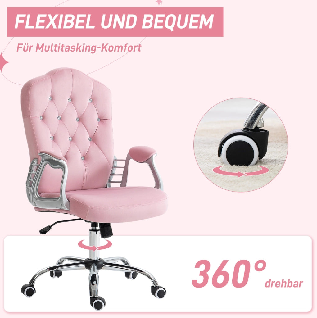 Sedia da ufficio rosa con funzione dondolo