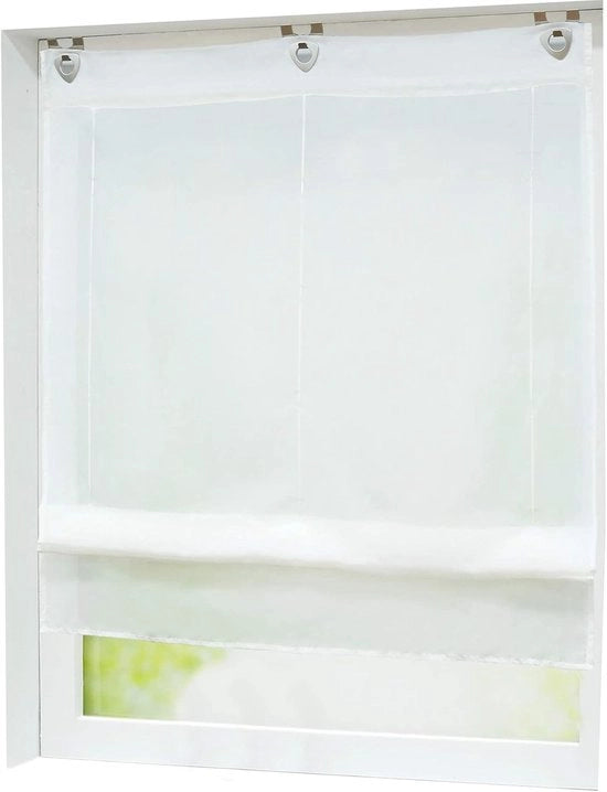 Rolle tenda trasparente - 1 pezzo - bianco - poliestere - 80 x 130 cm