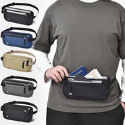 Borsa Portamonete con Blocco RFID per Documenti di Viaggio, Contanti e Carte di Credito - Tasca Portafoglio per Documenti di Identità - Nero