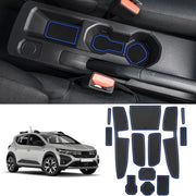 Matte antislip per Dacia Sandero 3 Sandero Stepway 3 2021-2024, mattoncini in gomma per console centrale, finestrini, portabicchieri, Dacia Sandero mattoncini antislip in gomma (blu)