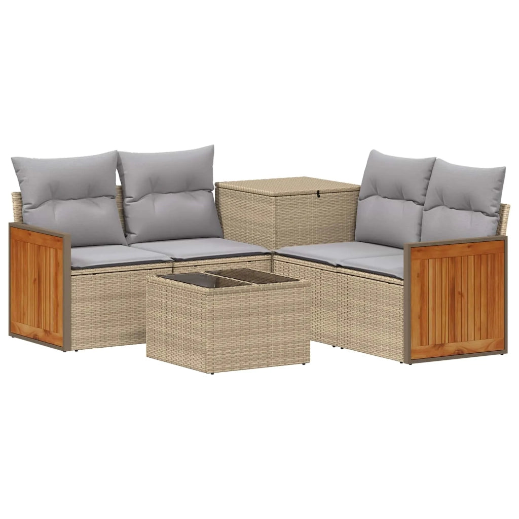 Set di divani 6 pz Beige e Grigio Chiaro 3447721