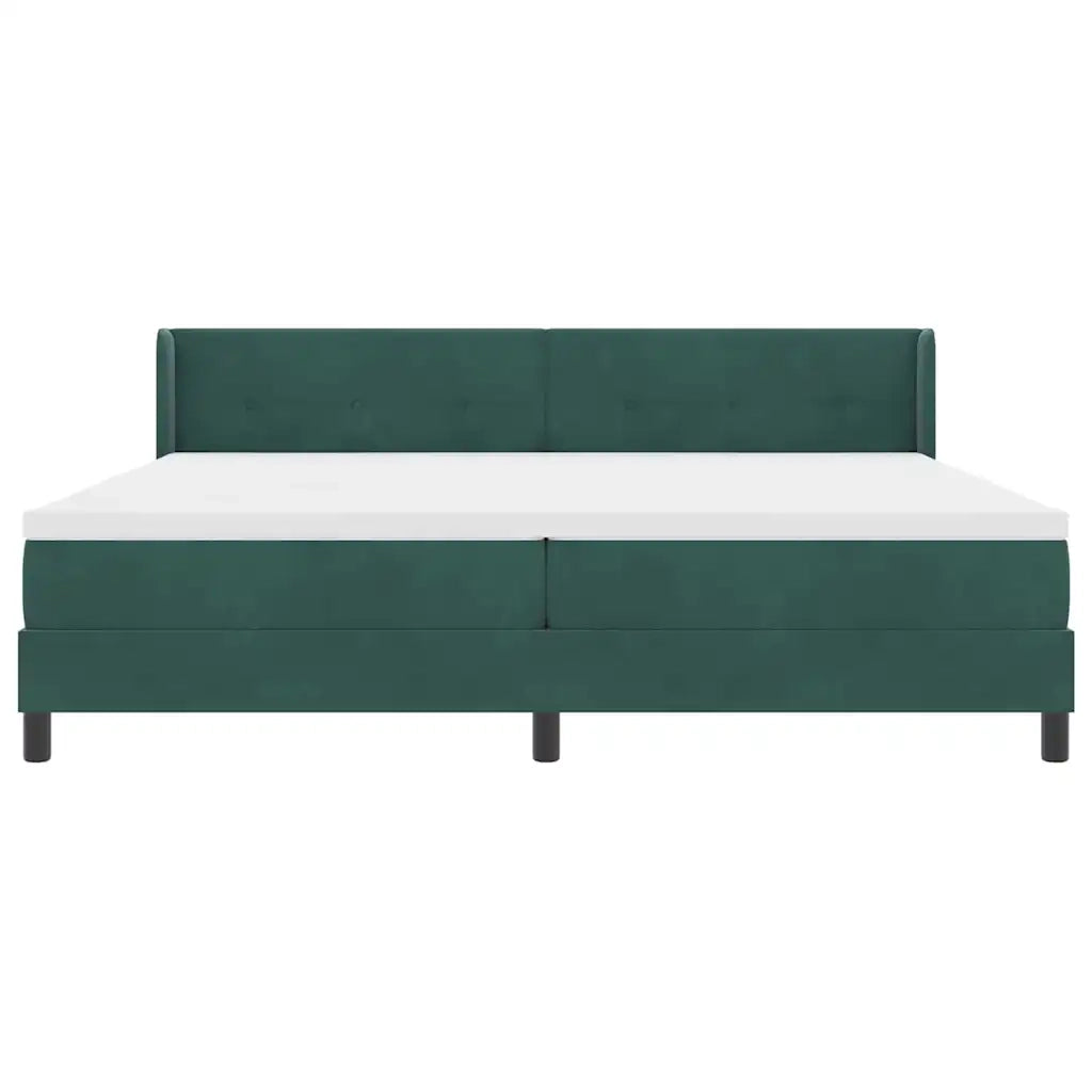 Letto a molle con testiera Verde Scuro 200 x 200 cm Velluto 3341489