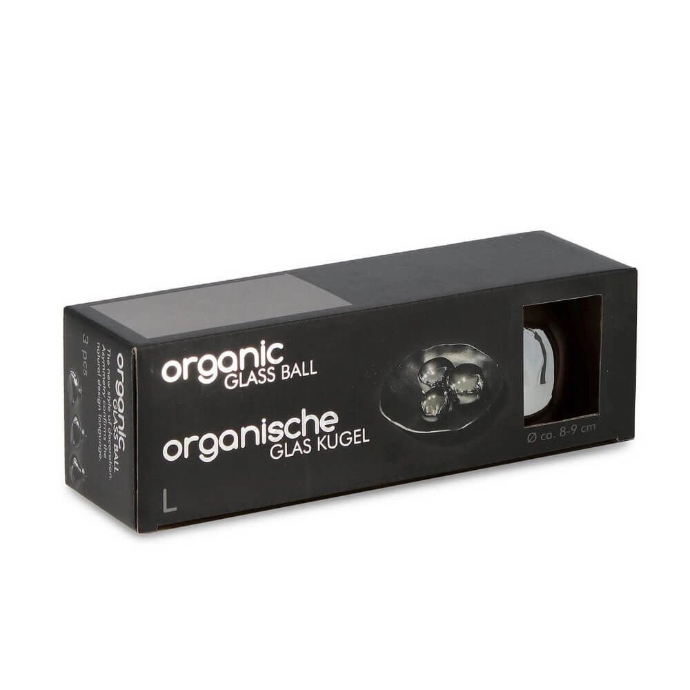 Confezione da 3 pendagli vetro Organic champagne D80 assortiti