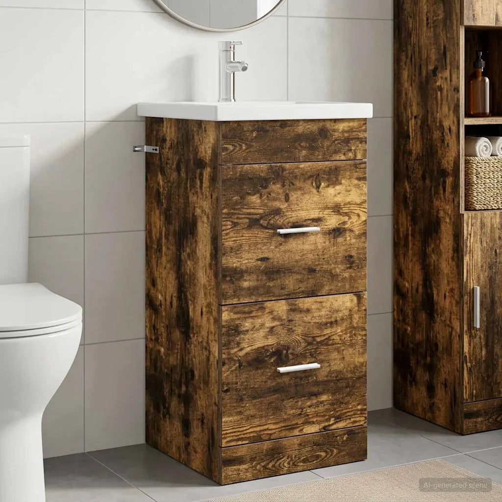 Mobile da bagno con lavabo Rovere Fumo 42 x 40 x 84,5 cm 890700