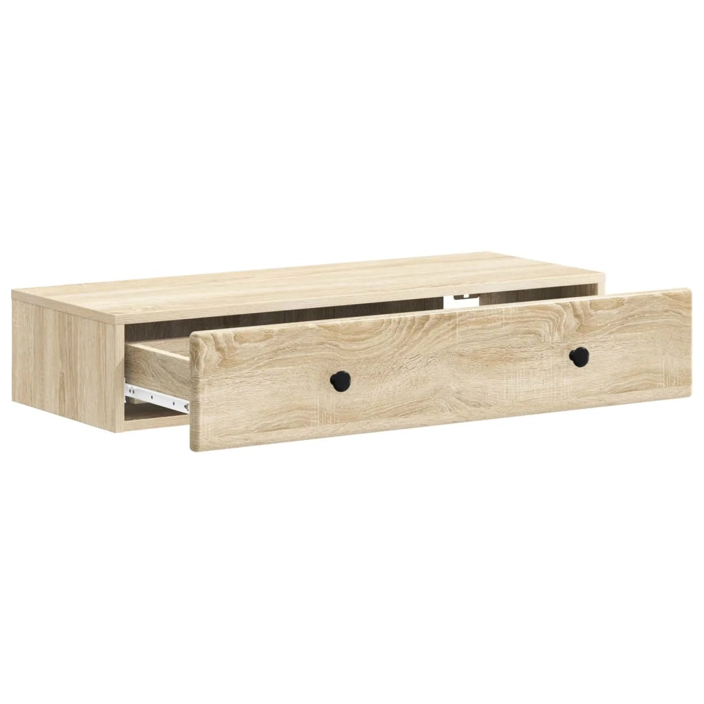 Tavolino da Parete Laterale Rovere Sonoma 87,5 x 34,5 x 17 cm