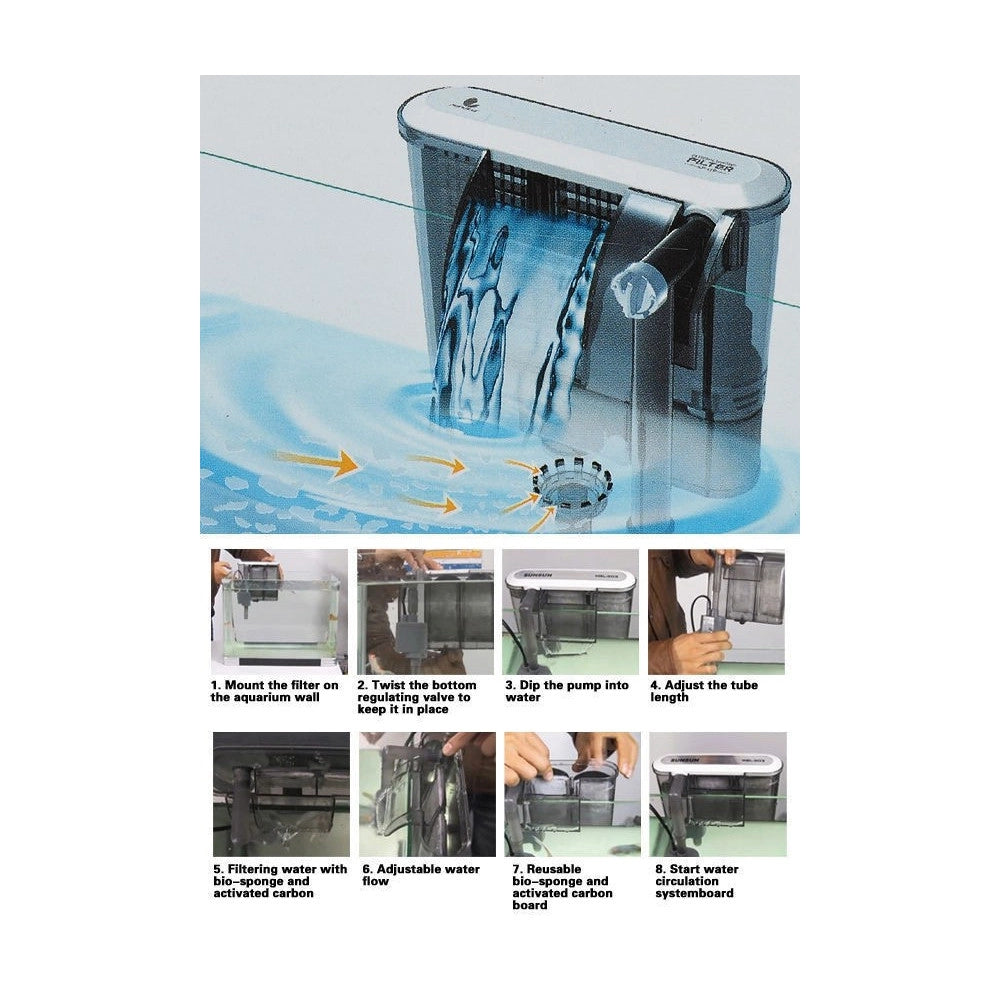 Trade Shop - Pompa Filtro Esterno Per Da Acquario Effetto Cascata Pesci Xp-03 2.5w 160l/h -