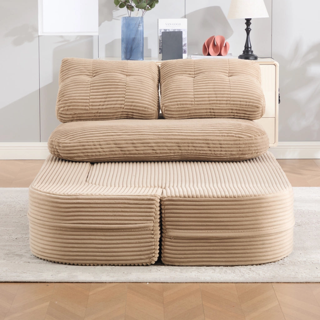 POLTRONA 2 in 1 convertibile in corduroy, khaki