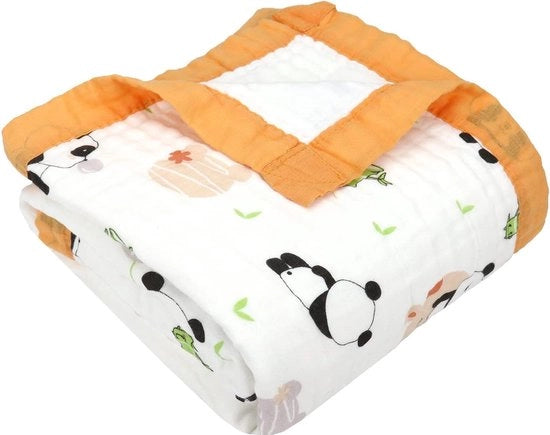Decken 6 strati soffice per bambini in cotone 110 x 110 cm deken per bambini deken per bagno deken per neonati unisex (piuma di bambù)