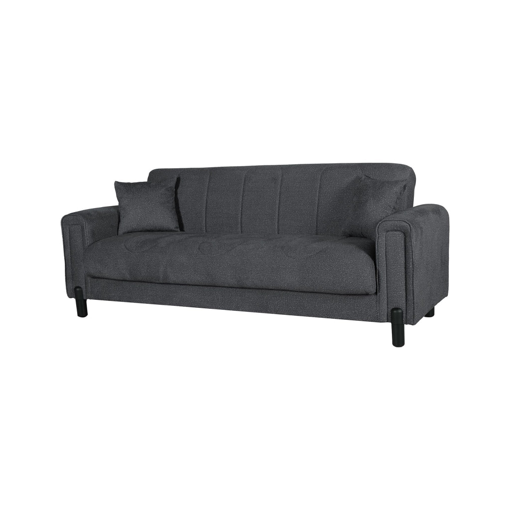 Papozze, Divano Letto 3 Posti Contenitore, 226x86 cm Nero Antracite