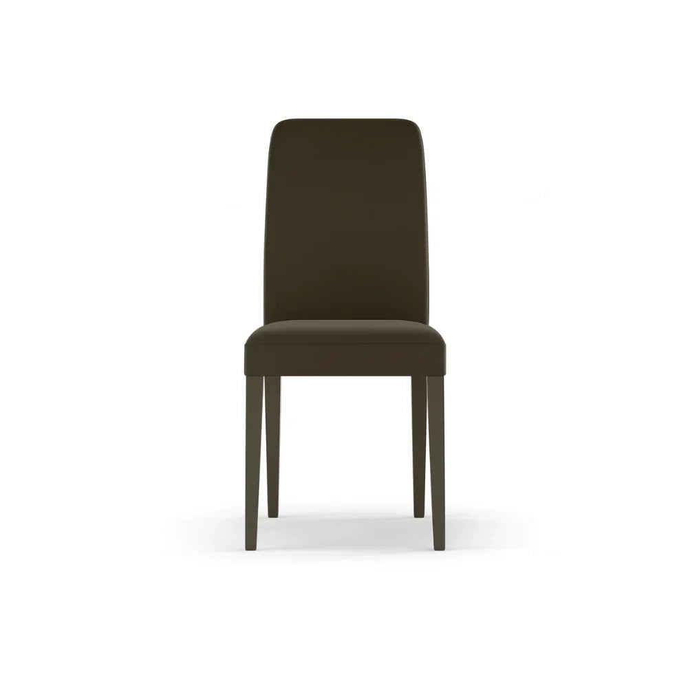 Set di 2 sedie da pranzo imbottite in similpelle tortora Alina con struttura in legno facili da pulire Made in Italy | Duzzle