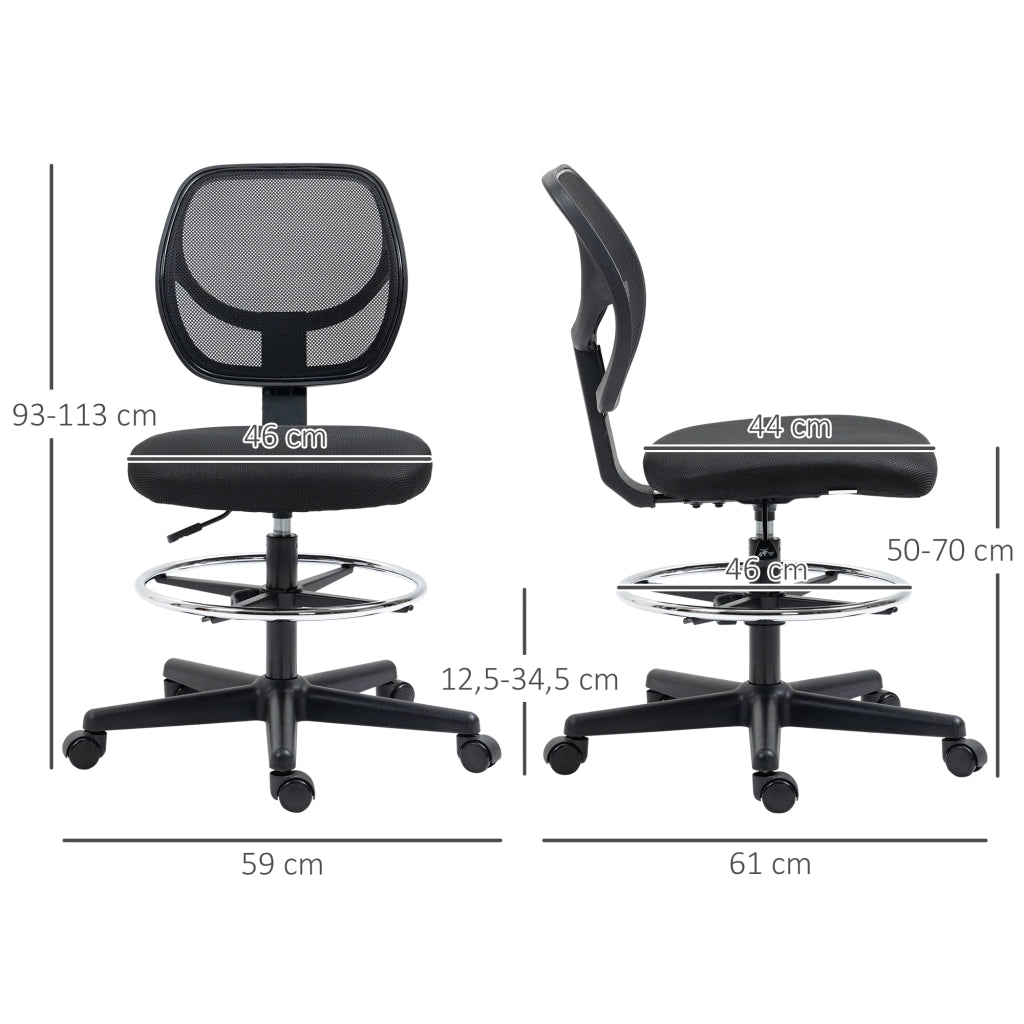 Sedia da ufficio ergonomica girevole con altezza regolabile poggiapiedi e schienale in rete nera