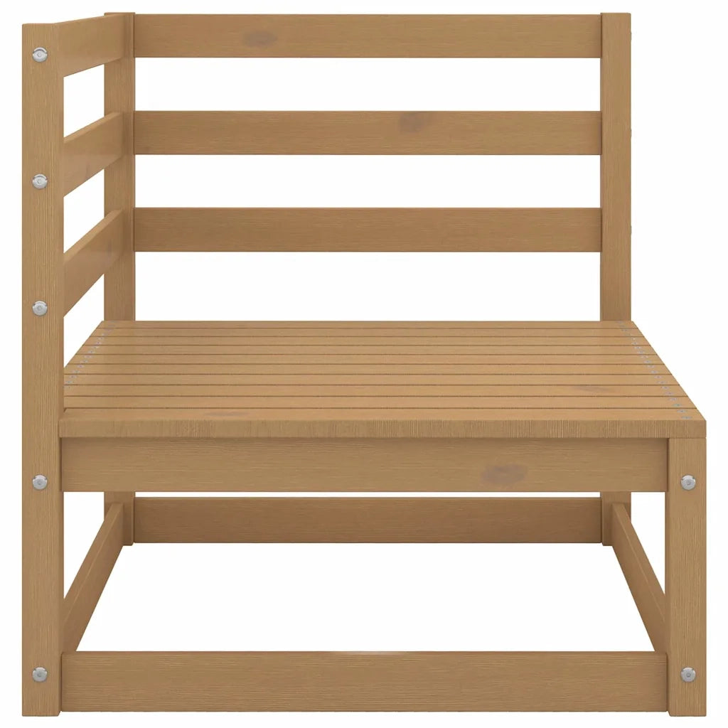 Salotto da Giardino-Set Divani da Giardino2 pz Cuscini Marrone ambra Pino Massello