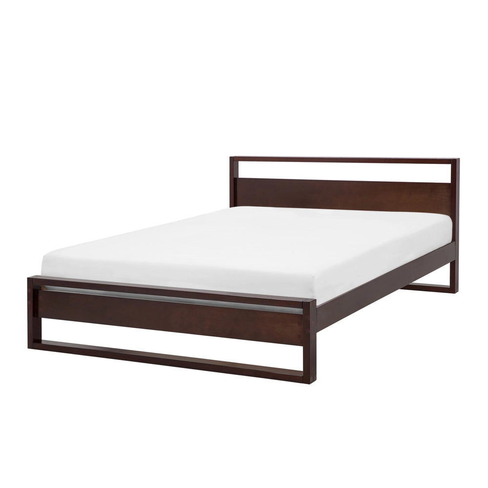 Letto matrimoniale in legno di pino scuro 160 x 200 cm King Size a doghe