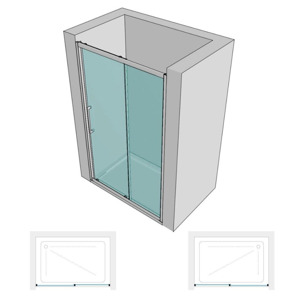 Lato porta box doccia angolare nicchia dafne cristallo 6 mm 90 cm stampato