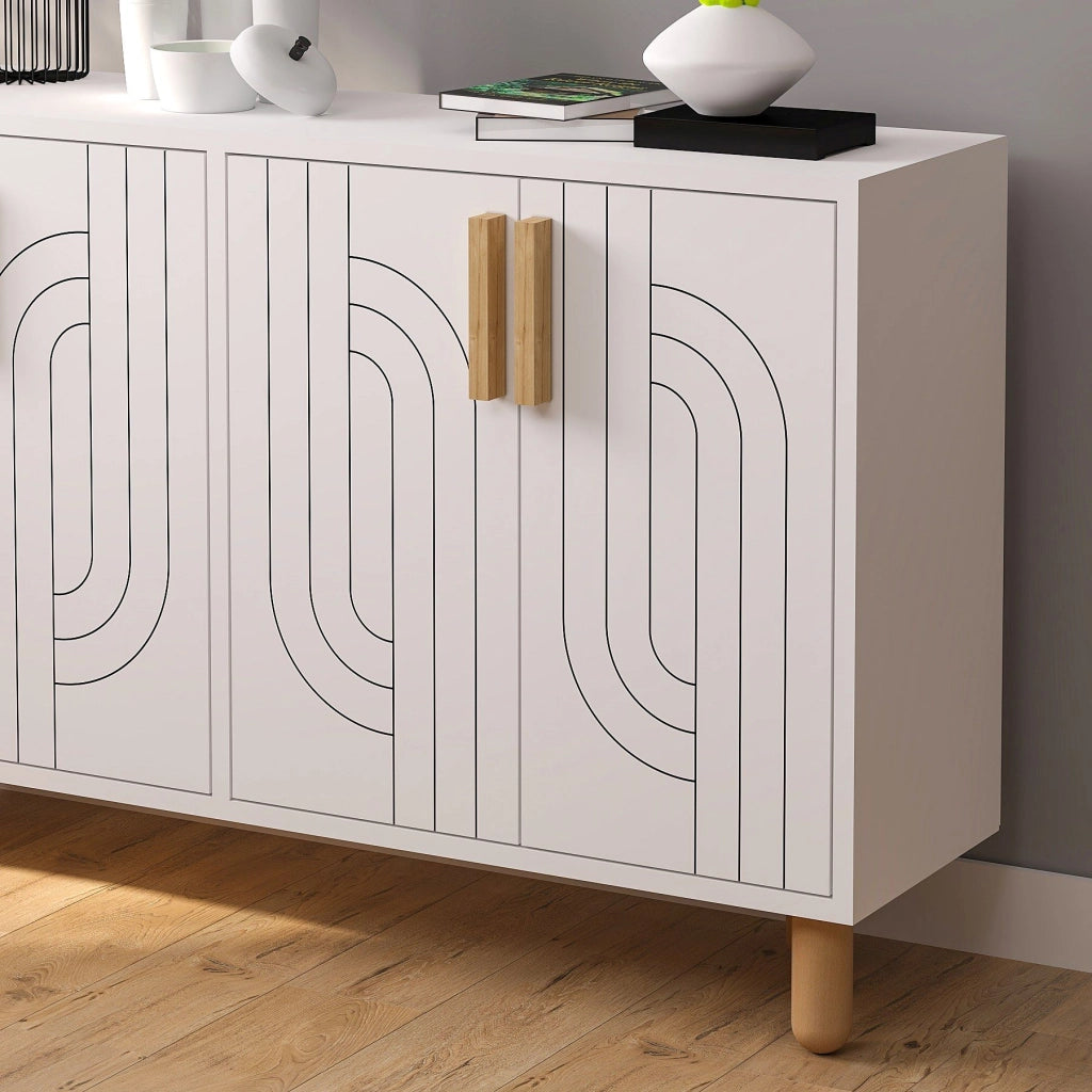 Madia Venerina, Credenza 2 Ripiani, 120x30x74h cm Bianco
