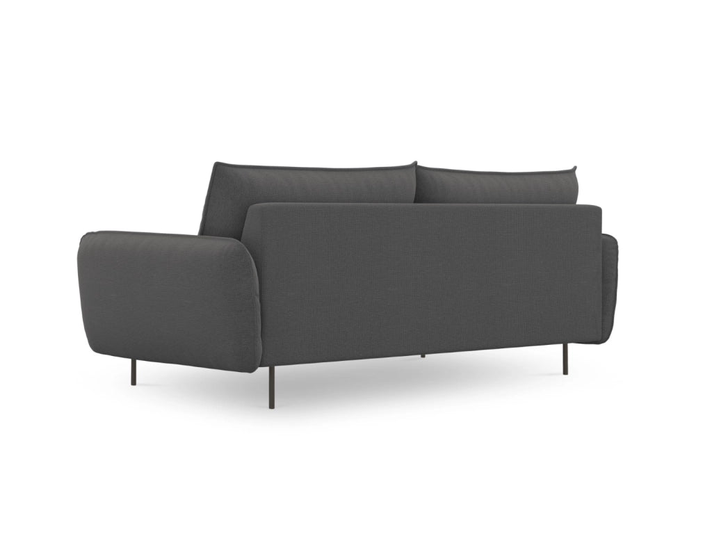 Cosmopolitan Design - Divano "Vienna" 4 posti in tessuto strutturato grigio scuro 