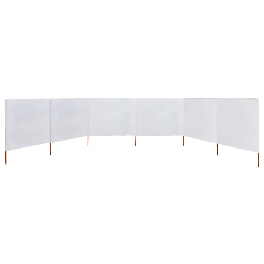 Paravento a 6 Pannelli in Tessuto 800x120 cm Bianco Sabbia CFW6899062