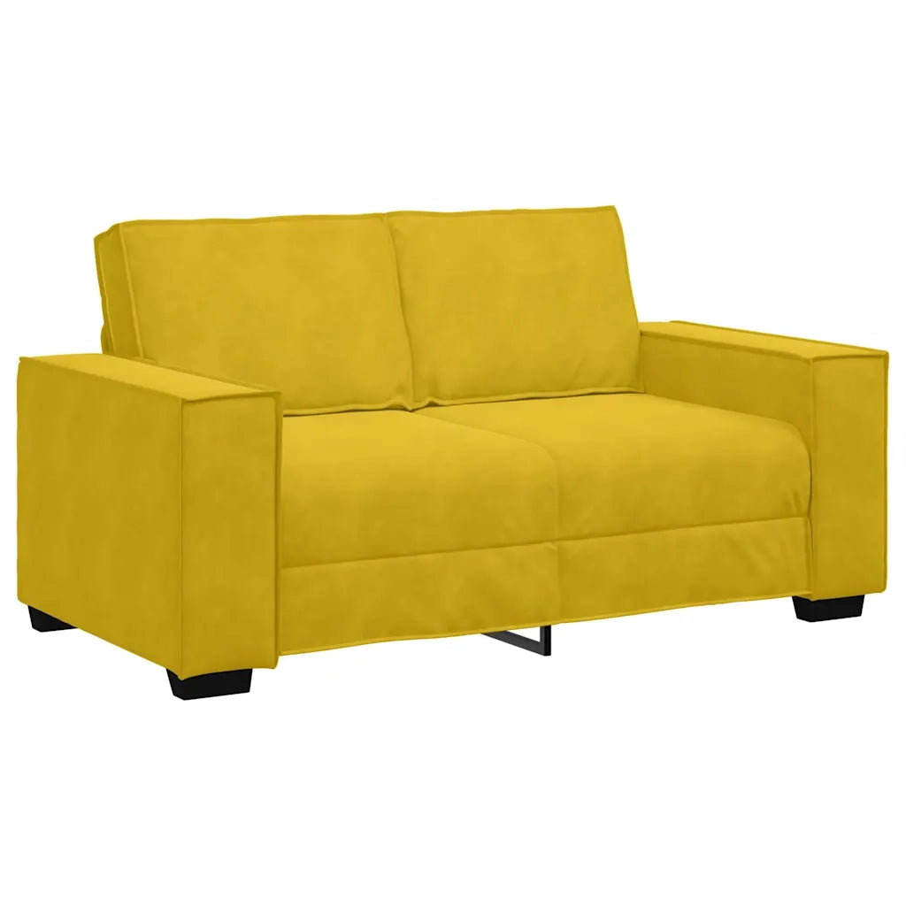 Set di Divani 3 pz con Cuscini giallo in Velluto