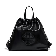 Zaino da donna in vera pelle, zaino scolastico nero