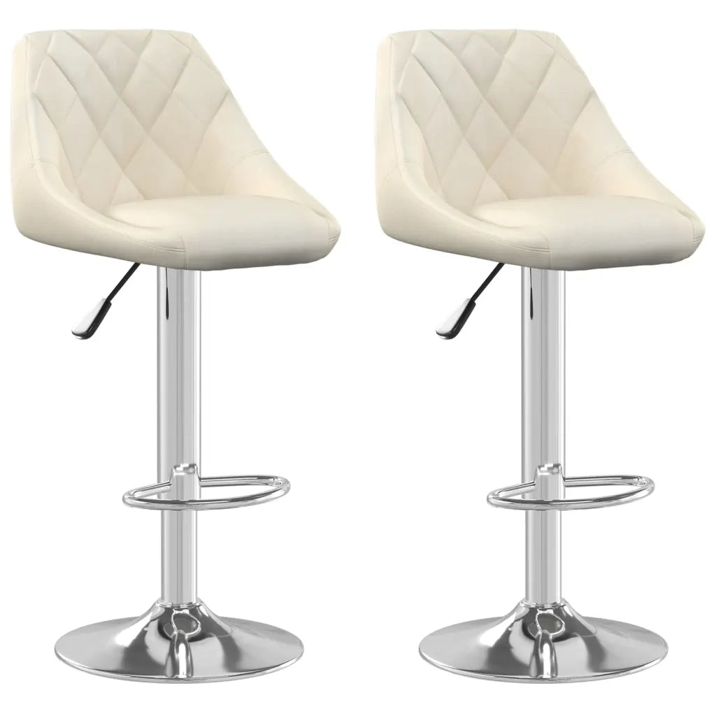 Sgabelli da Bar 2 pz Crema in Velluto cod mxl 58025