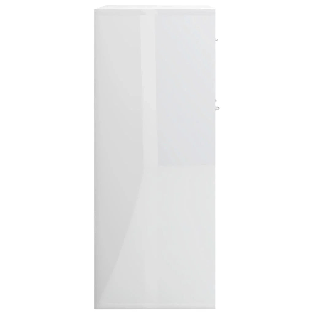 Buffet credenza cassettiera mobiletto mobile contenitore organizer cucina soggiorno lucido 88 x 30 x 70 cm legno ingegnerizzato bianco 02_0030777