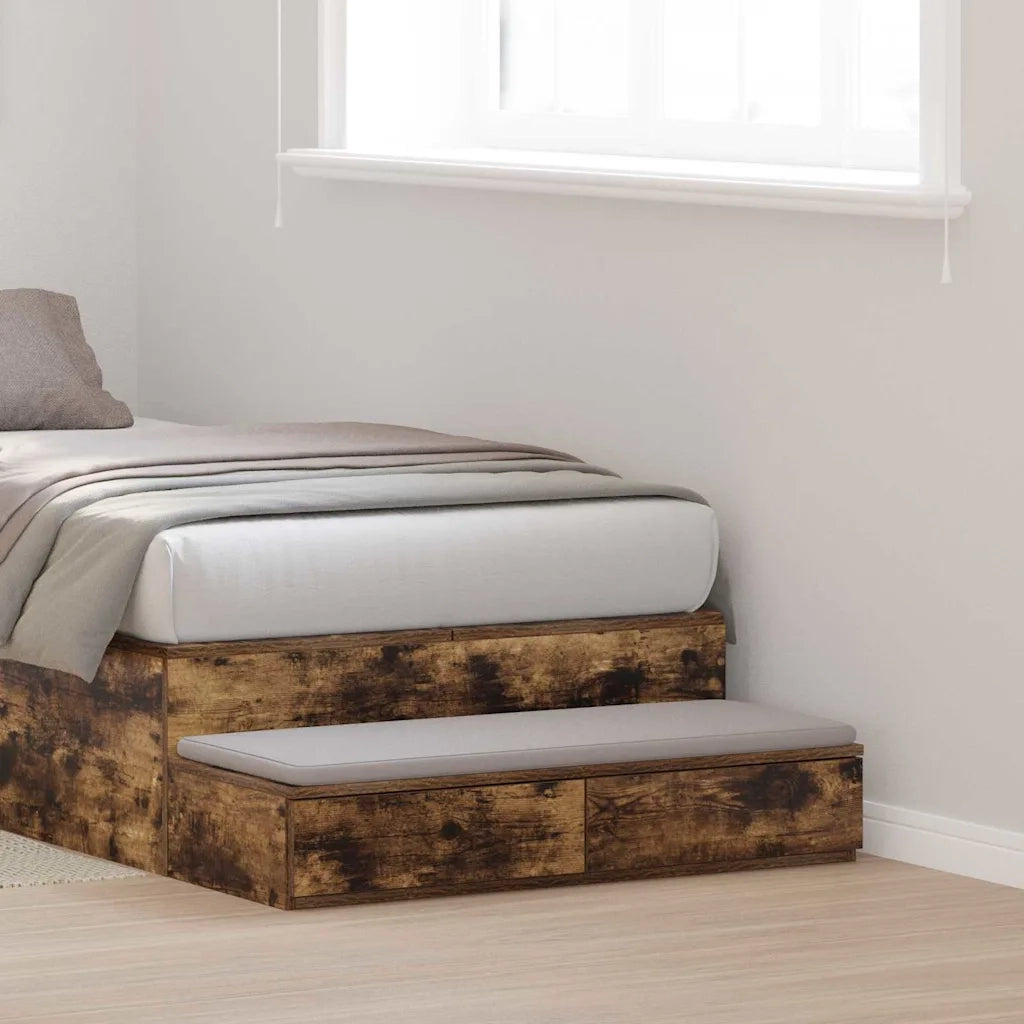 Cassetti per letto con cassetto Rovere fumé 75 x 36,5 x 16,5 cm 866967