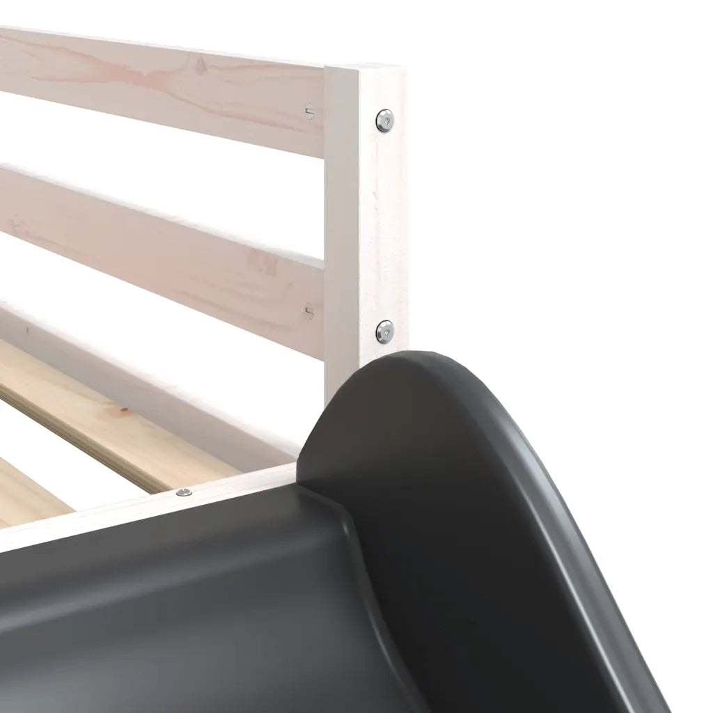vidaXL Letto a Castello Scivolo e Scala Bianco 90x200 cm Legno di Pino