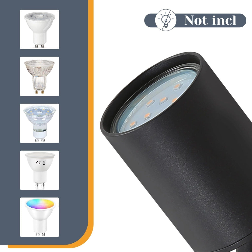 ZMH Faretto da soffitto neri 4 luci GU10 orientabili 330° stile industriale moderno per soggiorno camera