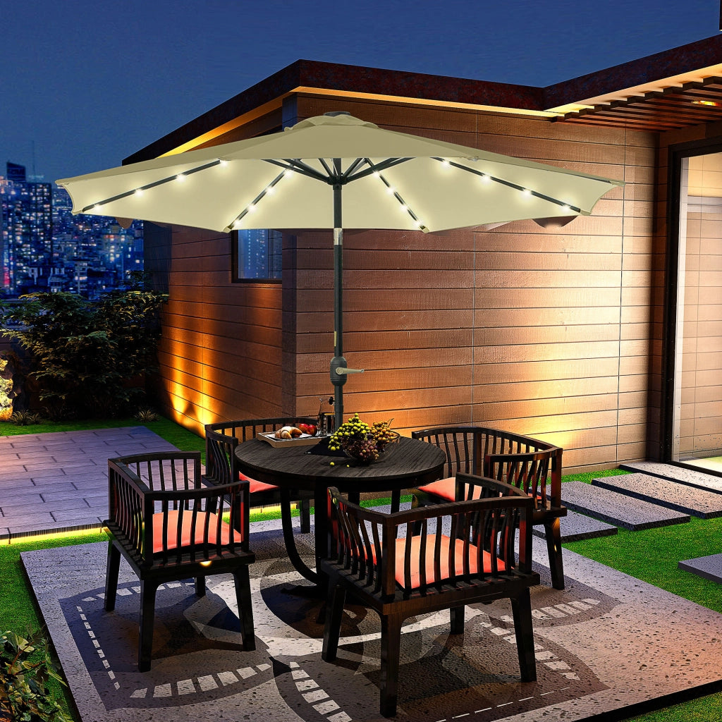 Ombrellone da Giardino ¨C Zephmum ¨C Beige, Acciaio, ?265 cm